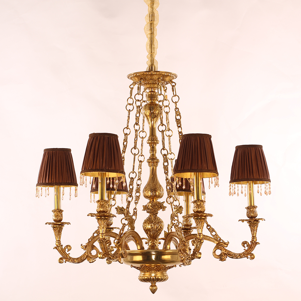 30X30 Inch 6 Lights Baroque Style Antique Copper Chandelier-Briglighting