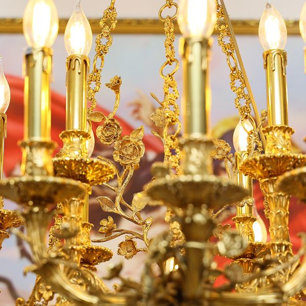 47X43 Inch Baroque Style Antique French Palace Copper Chandelier-Briglighting