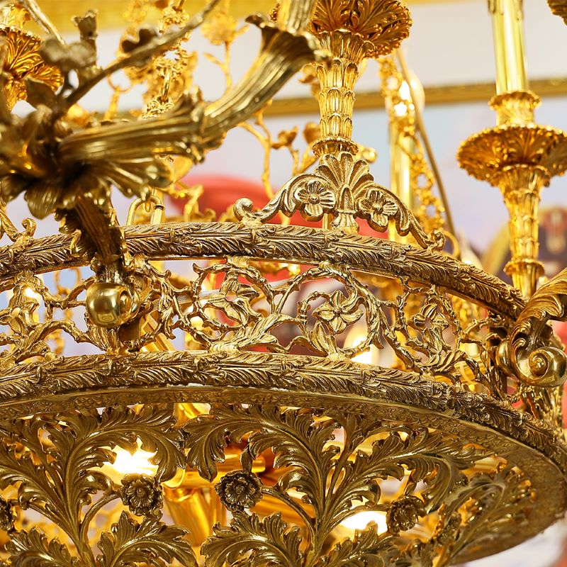 47X43 Inch Baroque Style Antique French Palace Copper Chandelier-Briglighting