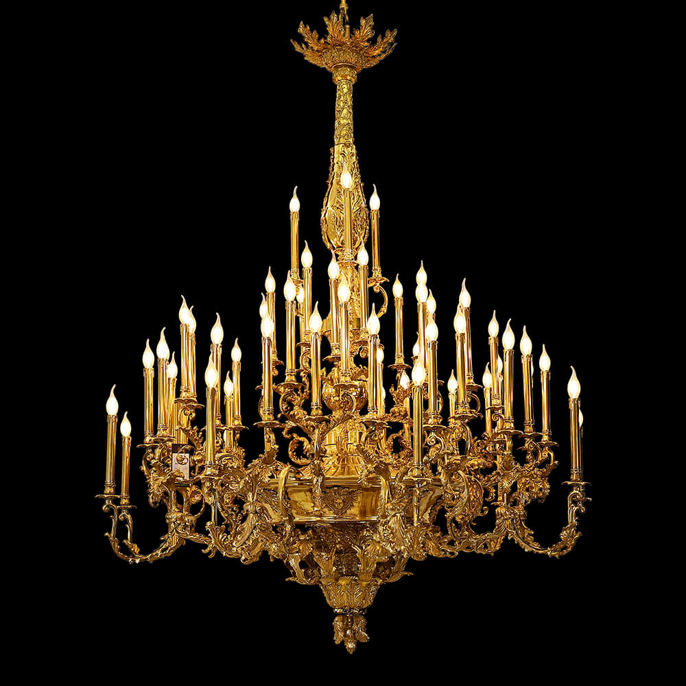 69X89 Inch 57 Lights Oversized Baroque Style Antique Copper Chandelier-Briglighting