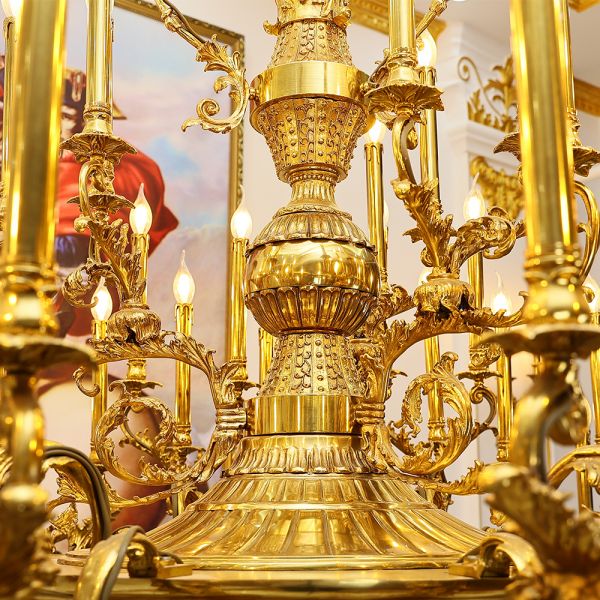69X89 Inch 57 Lights Oversized Baroque Style Antique Copper Chandelier-Briglighting