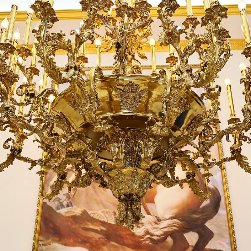 69X89 Inch 57 Lights Oversized Baroque Style Antique Copper Chandelier-Briglighting