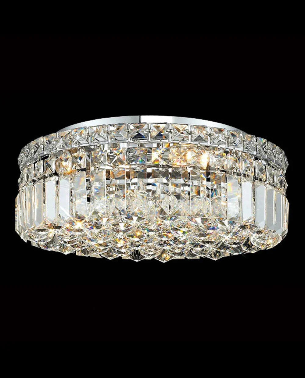 16'' Round Flush Mounted Chandelier Modern Crystal Ceiling Light-吸顶灯-Briglighting