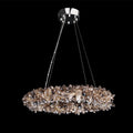 Multiple Size Modern Smoky Rock Crystal Halo LED Chandelier Pendant Light-Briglighting