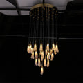 22X47 Inch 32 Rock Crystal Long-eggplants Pendant Modern LED Chandelier-Briglighting