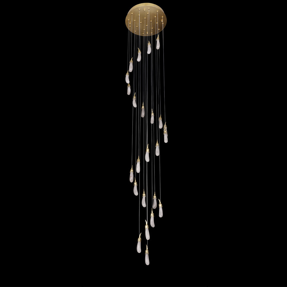 24 Rock Crystal Long-eggplants Modern Chandelier 138 Inch Long Staircase Chandelier-Briglighting