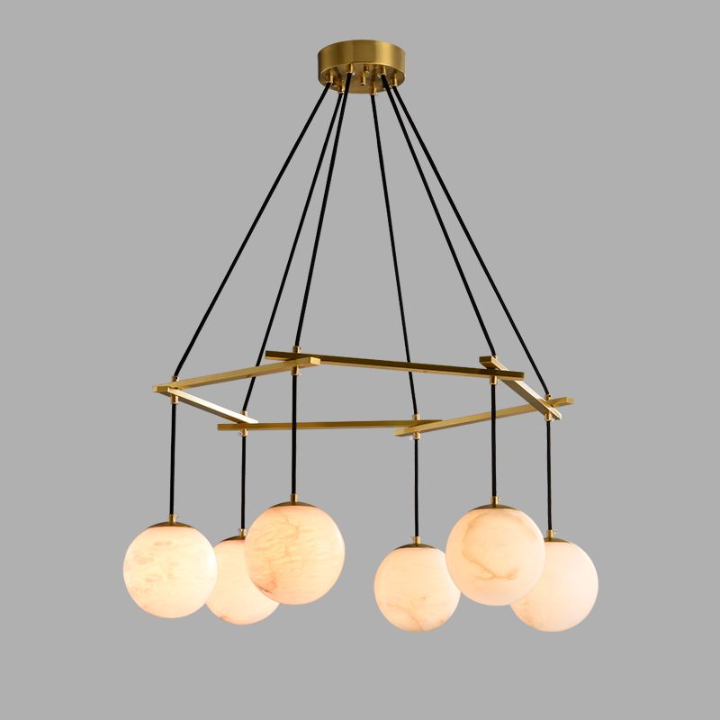 Alabaster Modern Round Ball Chandelier-chandeliers for dining room,chandeliers for stairways,chandeliers for foyer,chandeliers for bedrooms,chandeliers for kitchen,chandeliers for living room-Briglighting