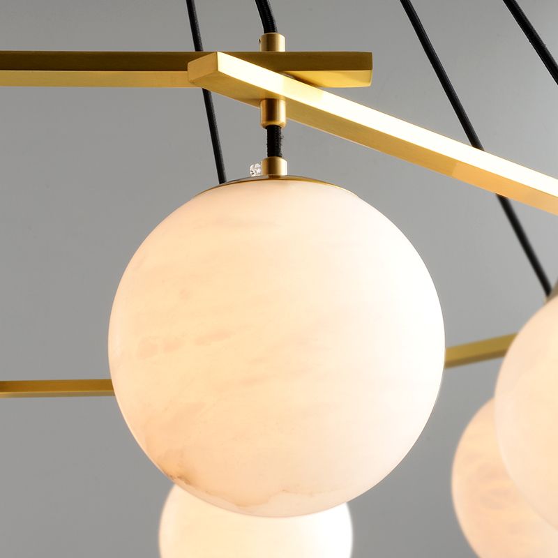 Alabaster Modern Round Ball Chandelier-chandeliers for dining room,chandeliers for stairways,chandeliers for foyer,chandeliers for bedrooms,chandeliers for kitchen,chandeliers for living room-Briglighting