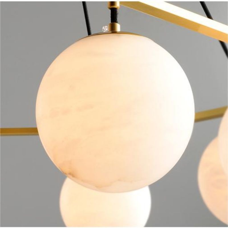Alabaster Modern Round Ball Chandelier-chandeliers for dining room,chandeliers for stairways,chandeliers for foyer,chandeliers for bedrooms,chandeliers for kitchen,chandeliers for living room-Briglighting