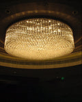 60 Inch Round Big Modern Flush Mounted Chandelier Light for Low Ceiling Rooms-Briglighting