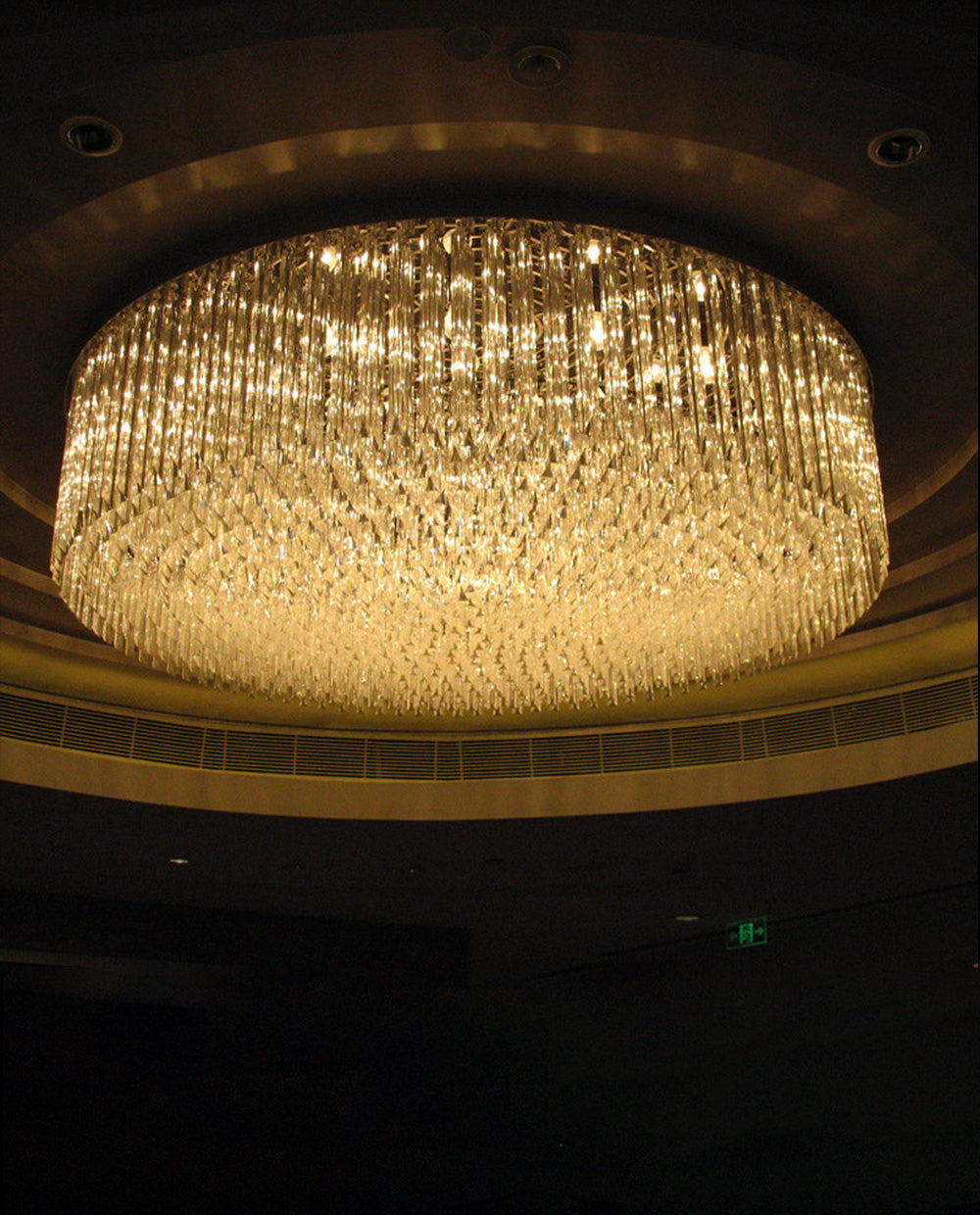 60 Inch Round Big Modern Flush Mounted Chandelier Light for Low Ceiling Rooms-Briglighting