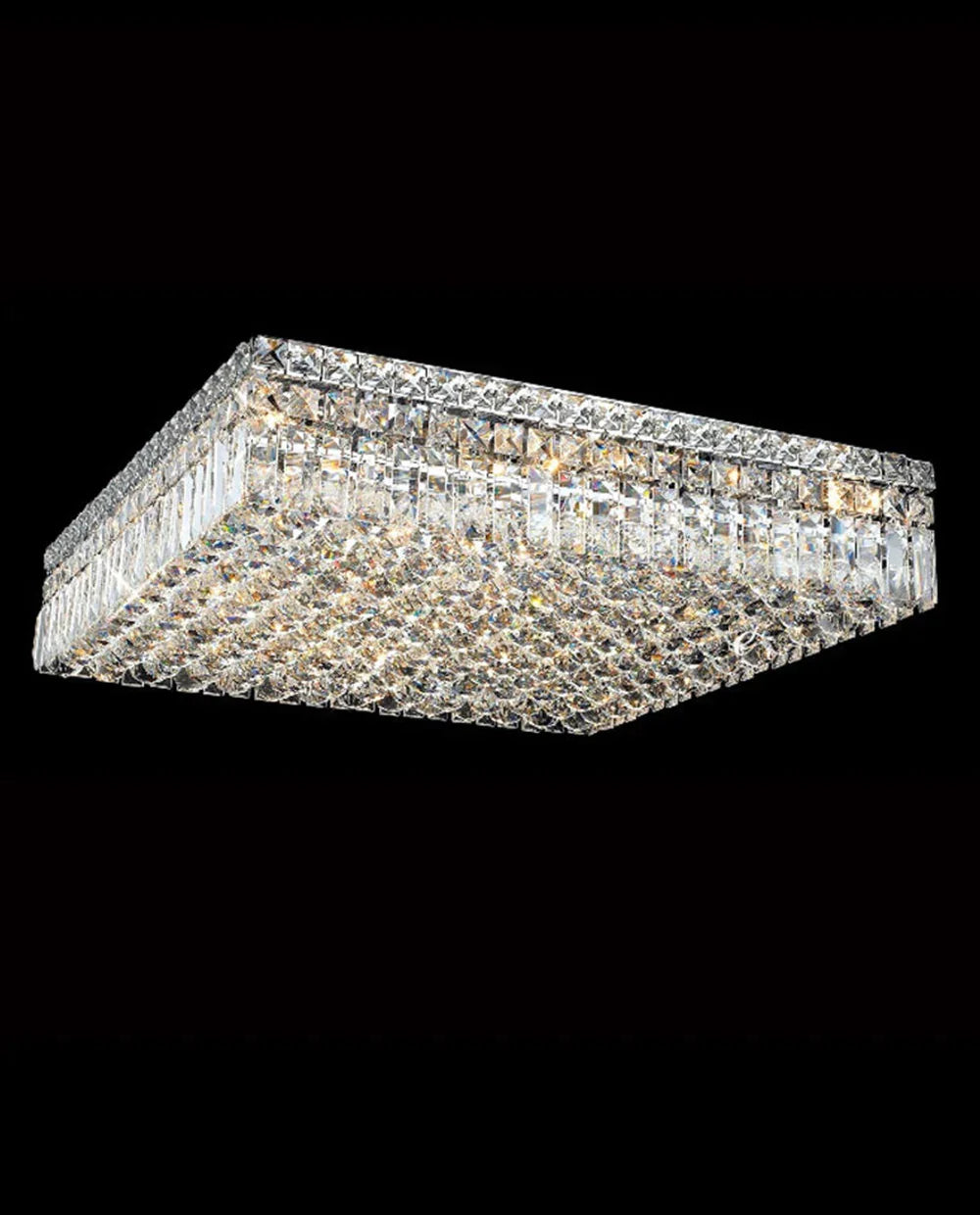 24'' Square Flush Mounted Chandelier K9 Crystal Ceiling Light-吸顶灯-Briglighting