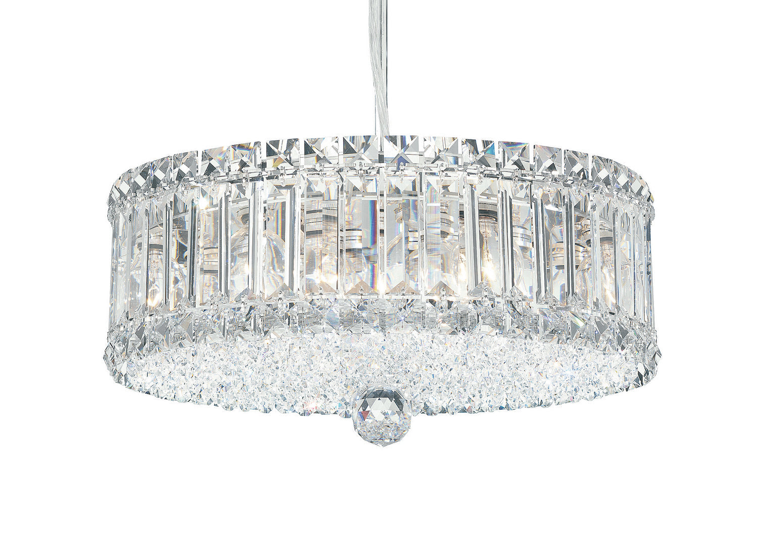 Plaza Nine Light Pendant Polished Stainless Steel-Briglighting