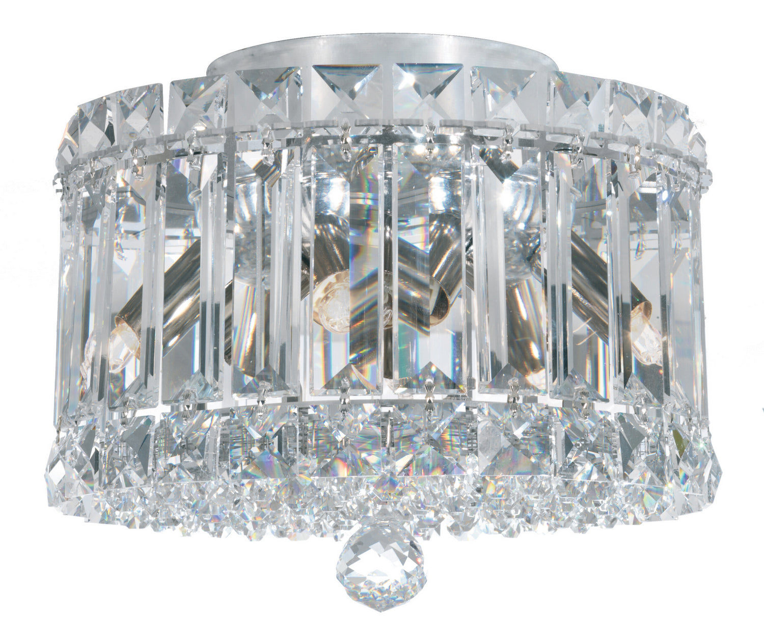 Plaza Four Light Flush Mount Polished Stainless Steel-Briglighting