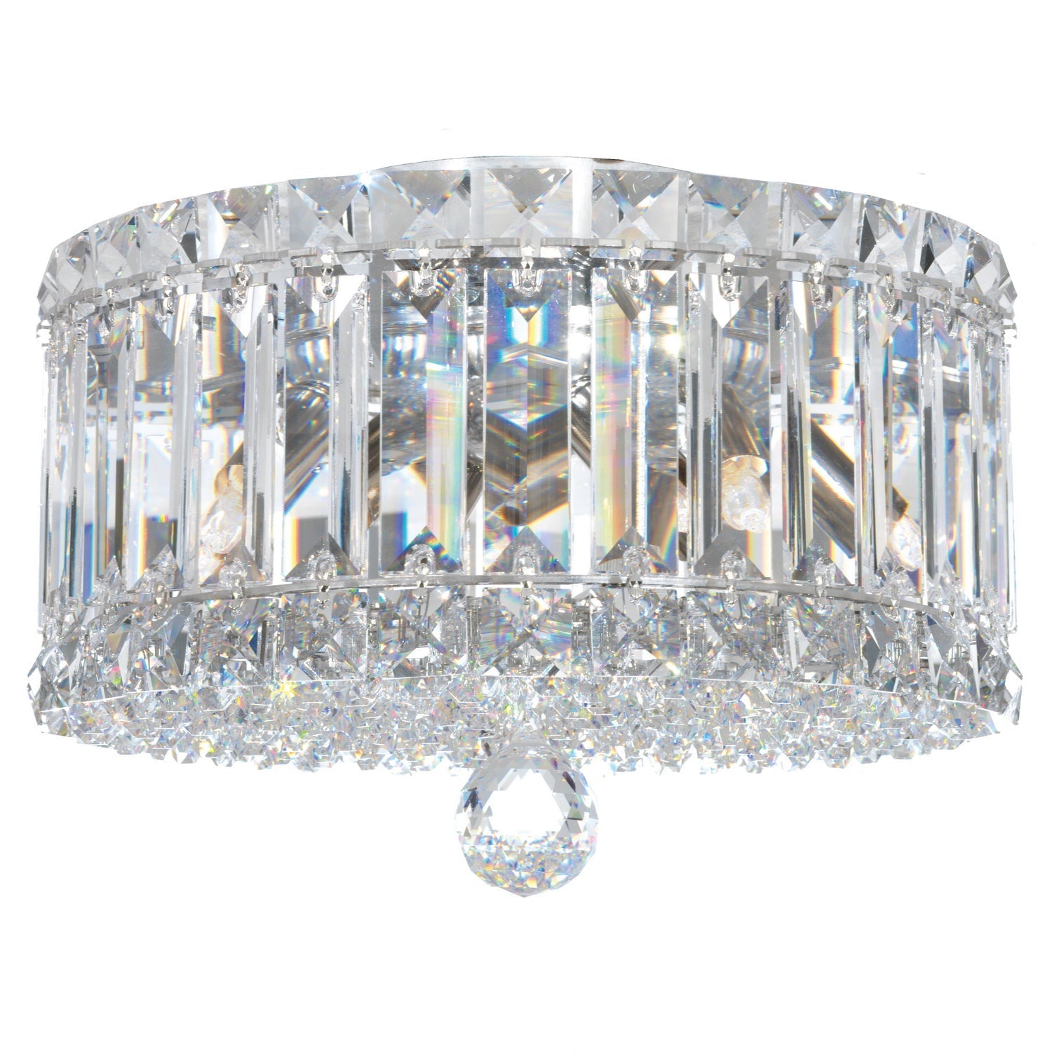 Plaza Four Light Flush Mount Polished Stainless Steel-Briglighting