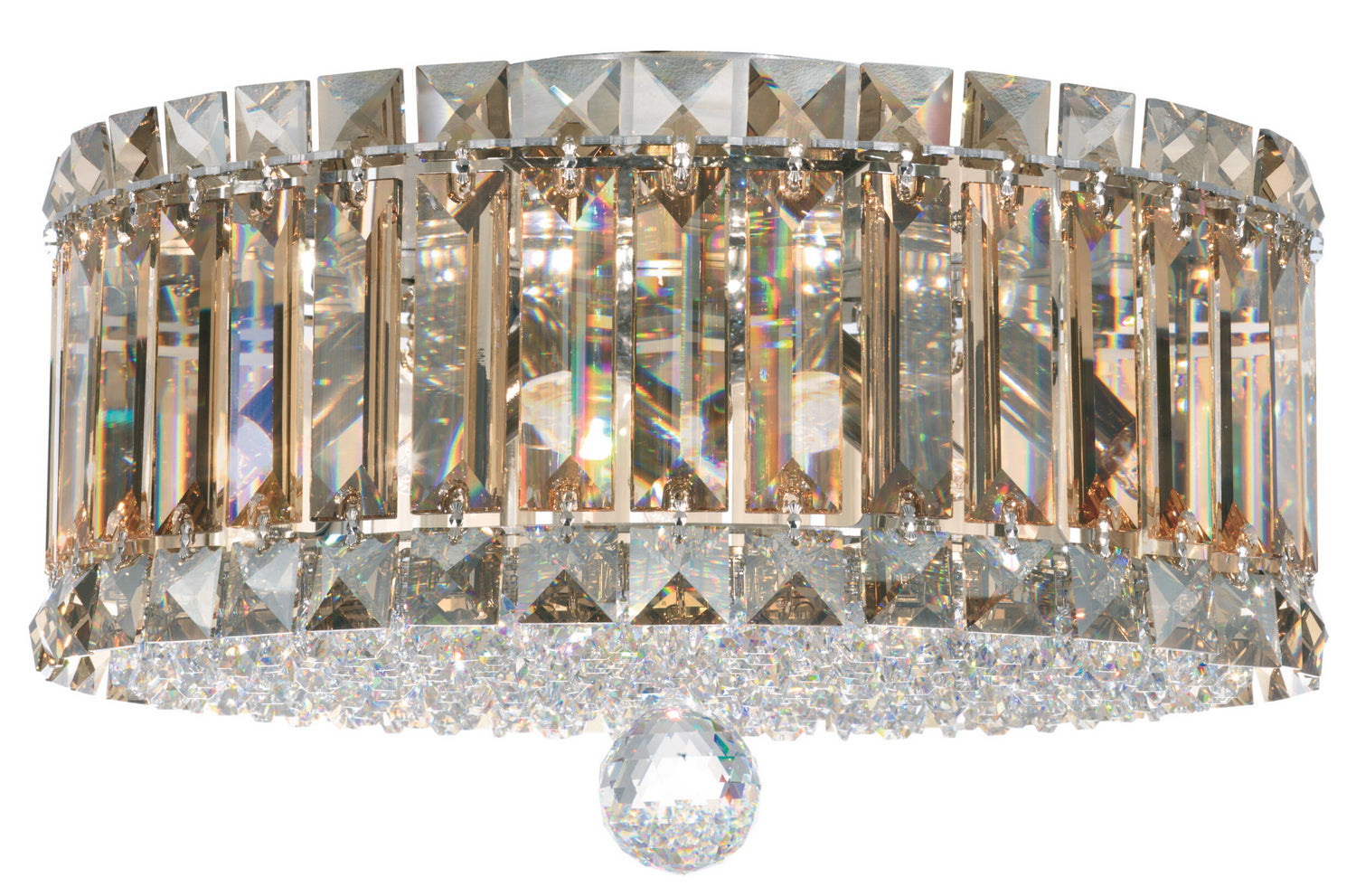 Plaza Four Light Flush Mount Polished Stainless Steel-Briglighting
