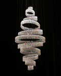 11 Crystal Ring Chandelier for High Ceilings 36X118 Inch Modern Staircase Chandelier Lighting-Briglighting