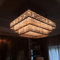 39X51 Inch Rectangle Flush Mounted Modern Gold Chandelier for Dining Room-Briglighting