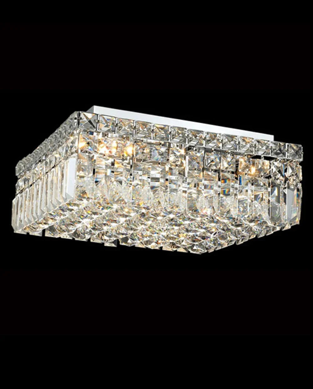 16'' Square Flush Mounted Chandelier Crystal Ceiling Light-吸顶灯-Briglighting