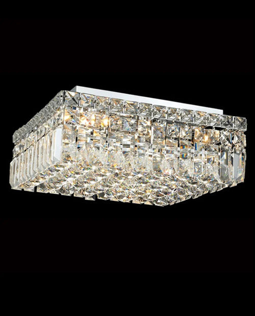 16'' Square Flush Mounted Chandelier Crystal Ceiling Light-吸顶灯-Briglighting