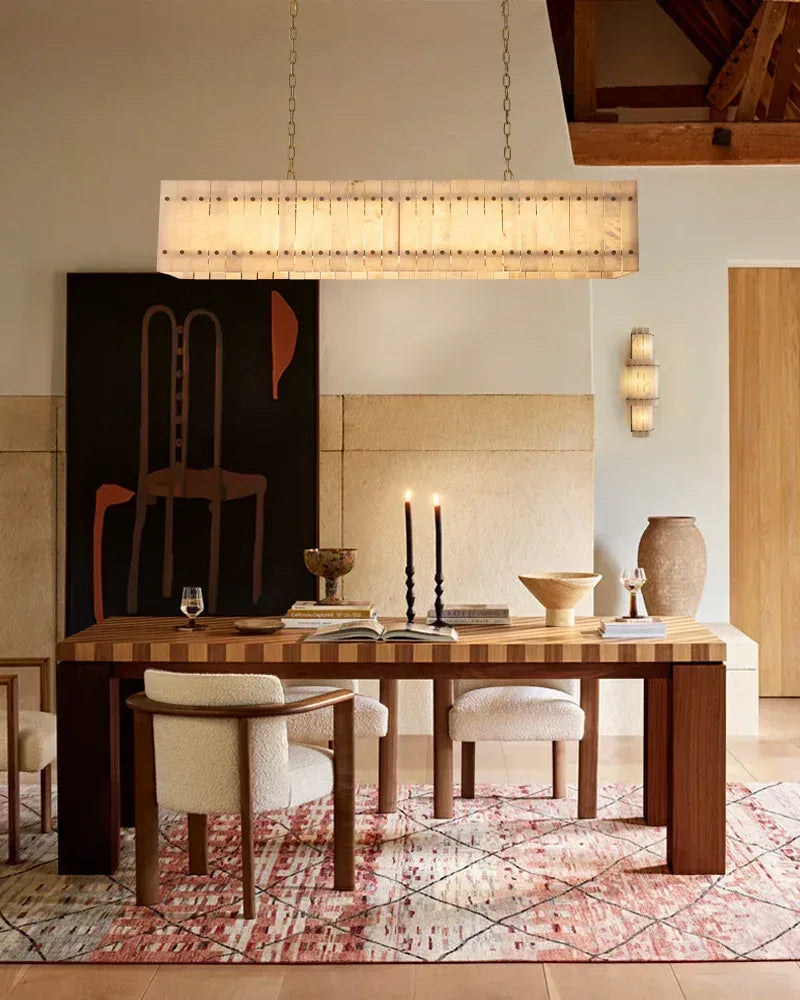 San Marco Alabaster Linear Chandelier 54", 72"