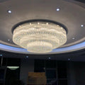 59 Inch Round Crystal Ceiling Light Custom Tiered Flush Mounted Chandelier-Briglighting