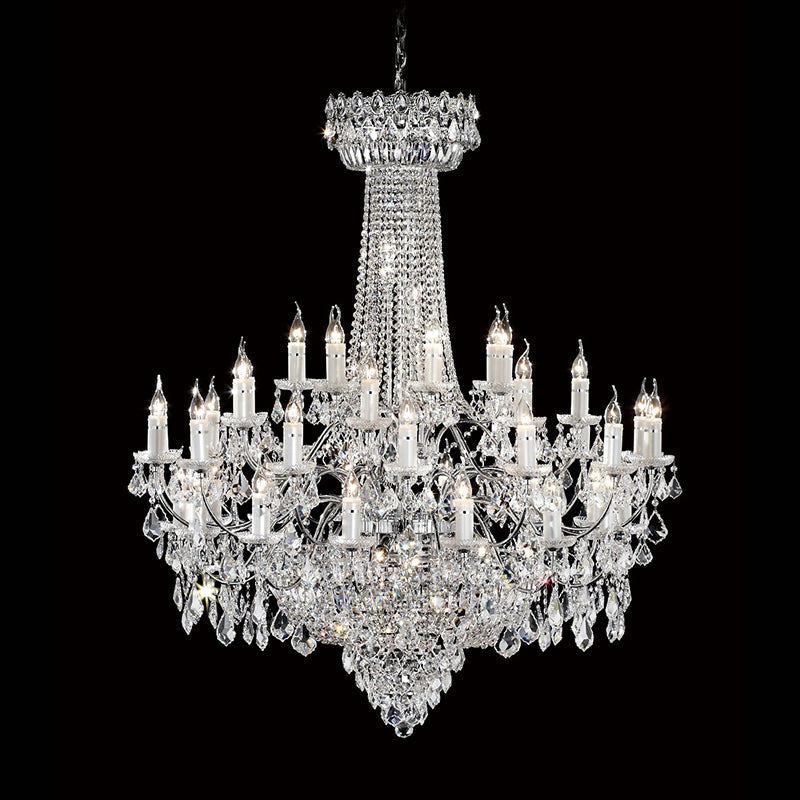 47 Inch Foyer Chandelier Lighting Elegant Big Chrome Chandelier-Briglighting