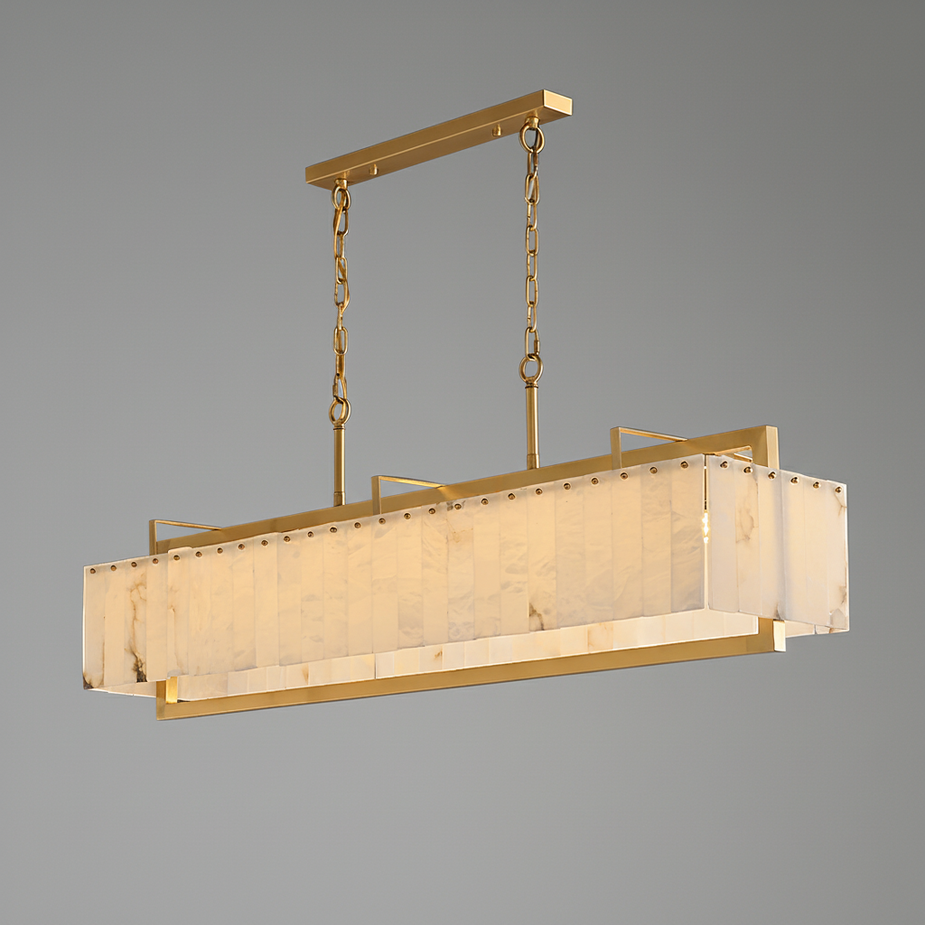 Premium Solstice Bar Alabaster Chandelier-Chandelier-Briglighting