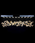 59 Inch Rectangle Modern Glass Leaf Chandelier for Dining Room-Briglighting