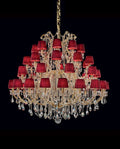 50 Lights Tiered Chandelier 63X61 Inch Large Gold Crystal Chandelier Lighting-Briglighting