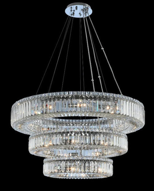 (18+26+36) Inch Round Crystal Chandelier Three Tiers Modern Chandelier for Living Room-Briglighting