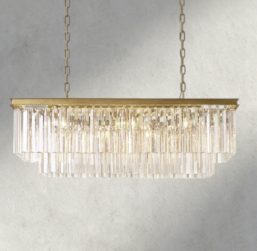 1920S Odeon Rectangular Chandelier 40", 49", 59"-chandelier-Briglighting