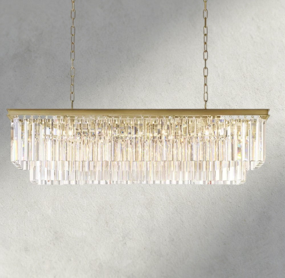 1920S Odeon Rectangular Chandelier 40", 49", 59"-chandelier-Briglighting