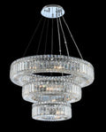 (12+18+26) Inch Round Crystal Chandelier Three Tiers Suspended Modern Chandelier-Briglighting