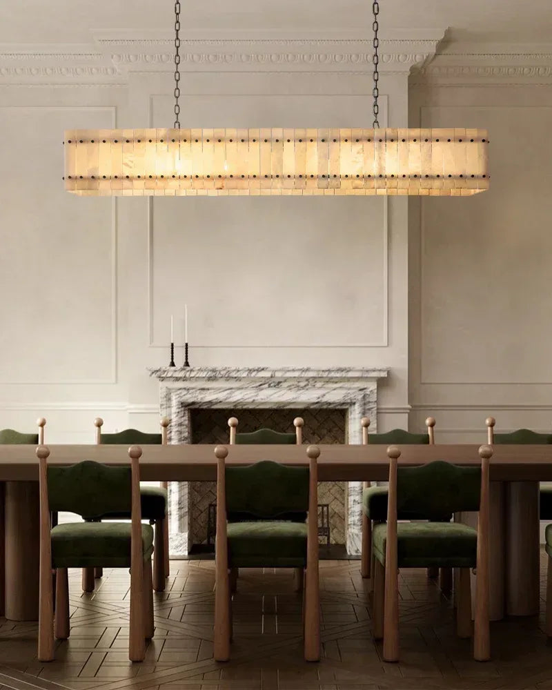 San Marco Alabaster Linear Chandelier 54", 72"