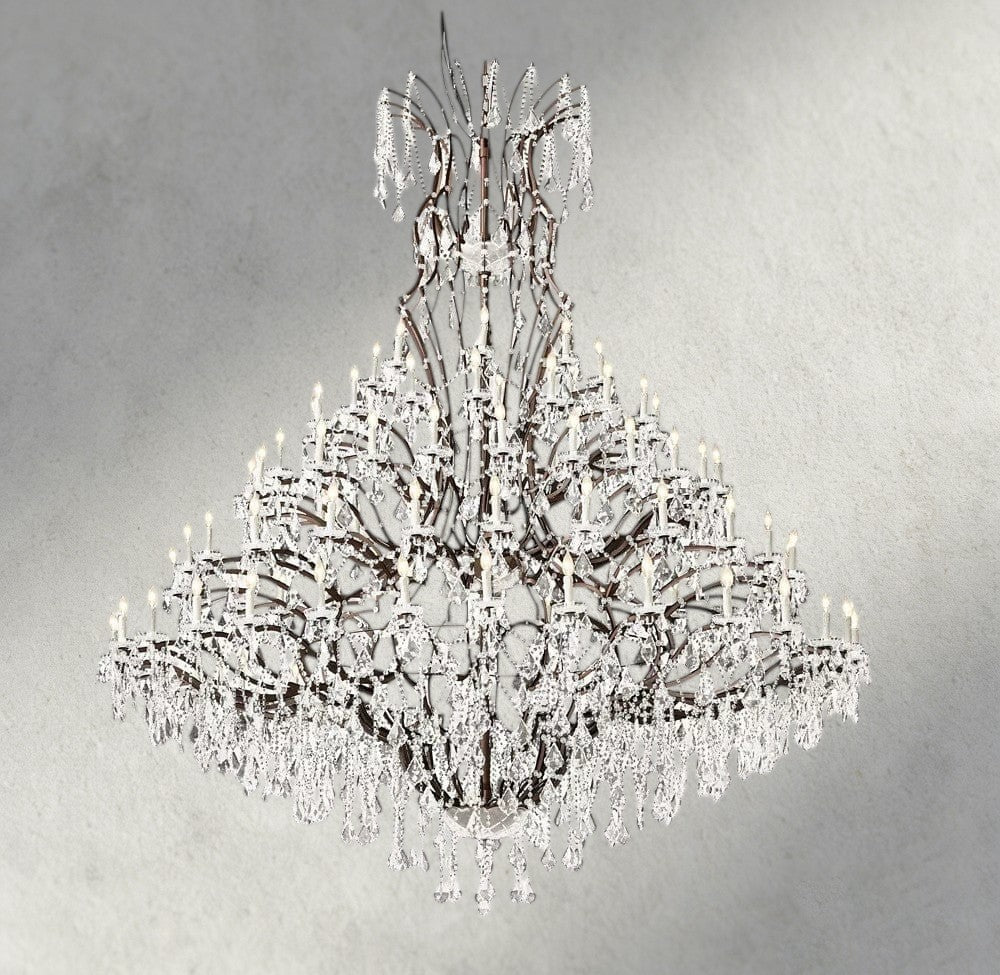 19th C. Rococo Iron & Crystal Round Chandelier 18", 28", 33", 40", 60", 101"-chandelier-Briglighting