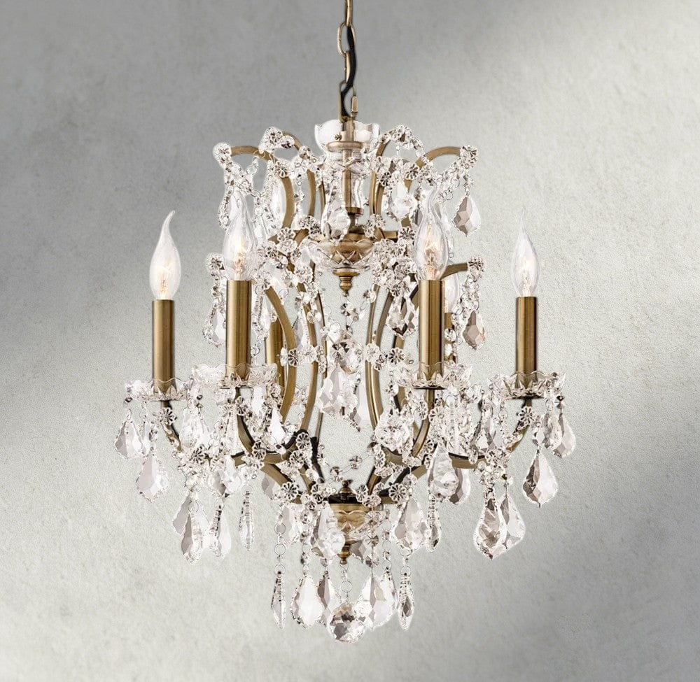 19th C. Rococo Iron & Crystal Round Chandelier 18", 28", 33", 40", 60", 101"-chandelier-Briglighting