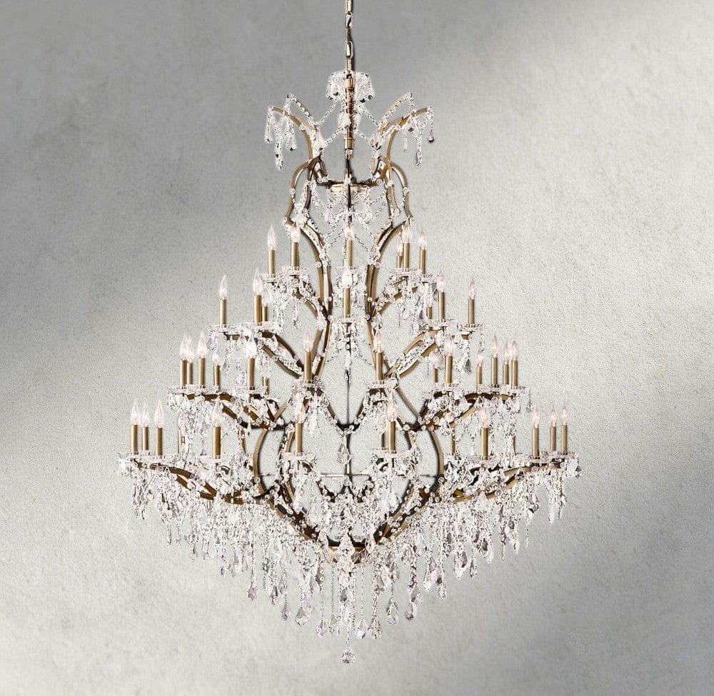 19th C. Rococo Iron & Crystal Round Chandelier 18", 28", 33", 40", 60", 101"-chandelier-Briglighting