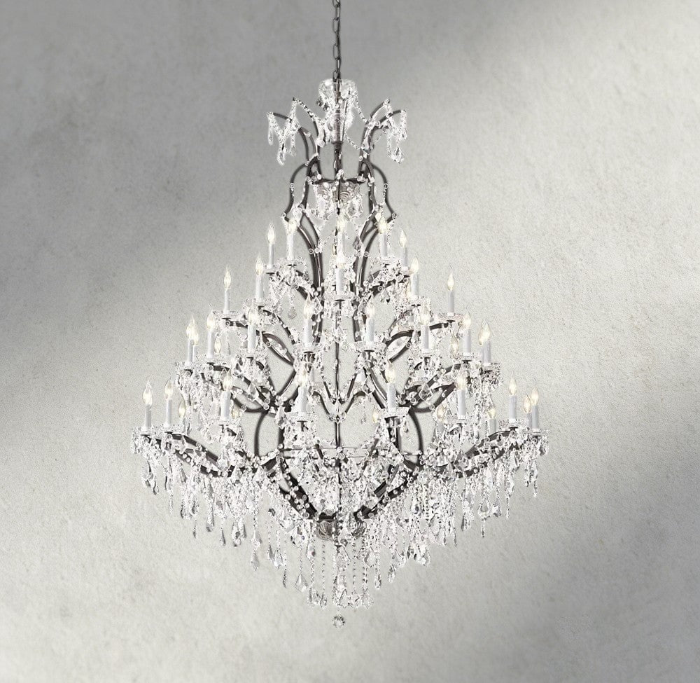 19th C. Rococo Iron & Crystal Round Chandelier 18", 28", 33", 40", 60", 101"-chandelier-Briglighting