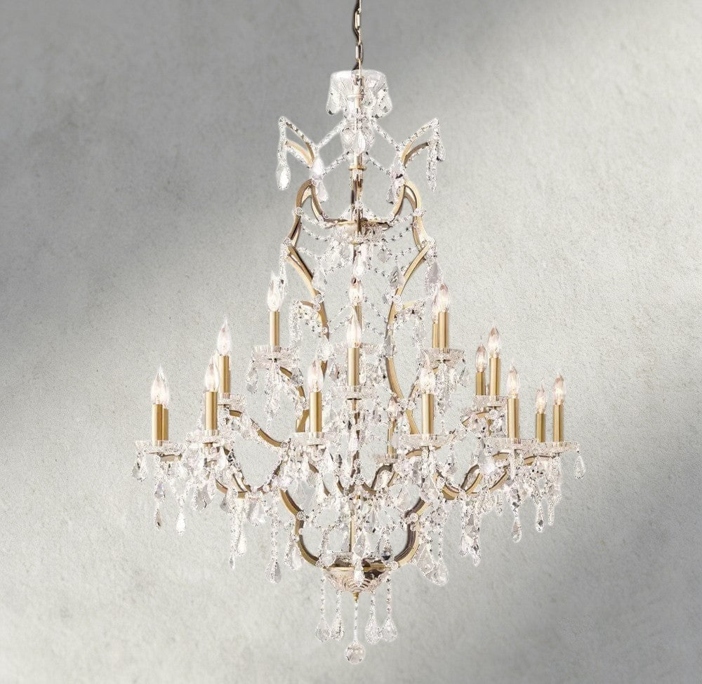 19th C. Rococo Iron & Crystal Round Chandelier 18", 28", 33", 40", 60", 101"-chandelier-Briglighting