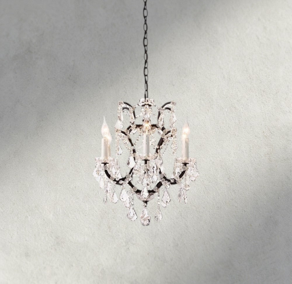 19th C. Rococo Iron & Crystal Round Chandelier 18", 28", 33", 40", 60", 101"-chandelier-Briglighting