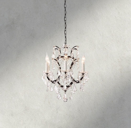 19th C. Rococo Iron & Crystal Round Chandelier 18", 28", 33", 40", 60", 101"-chandelier-Briglighting