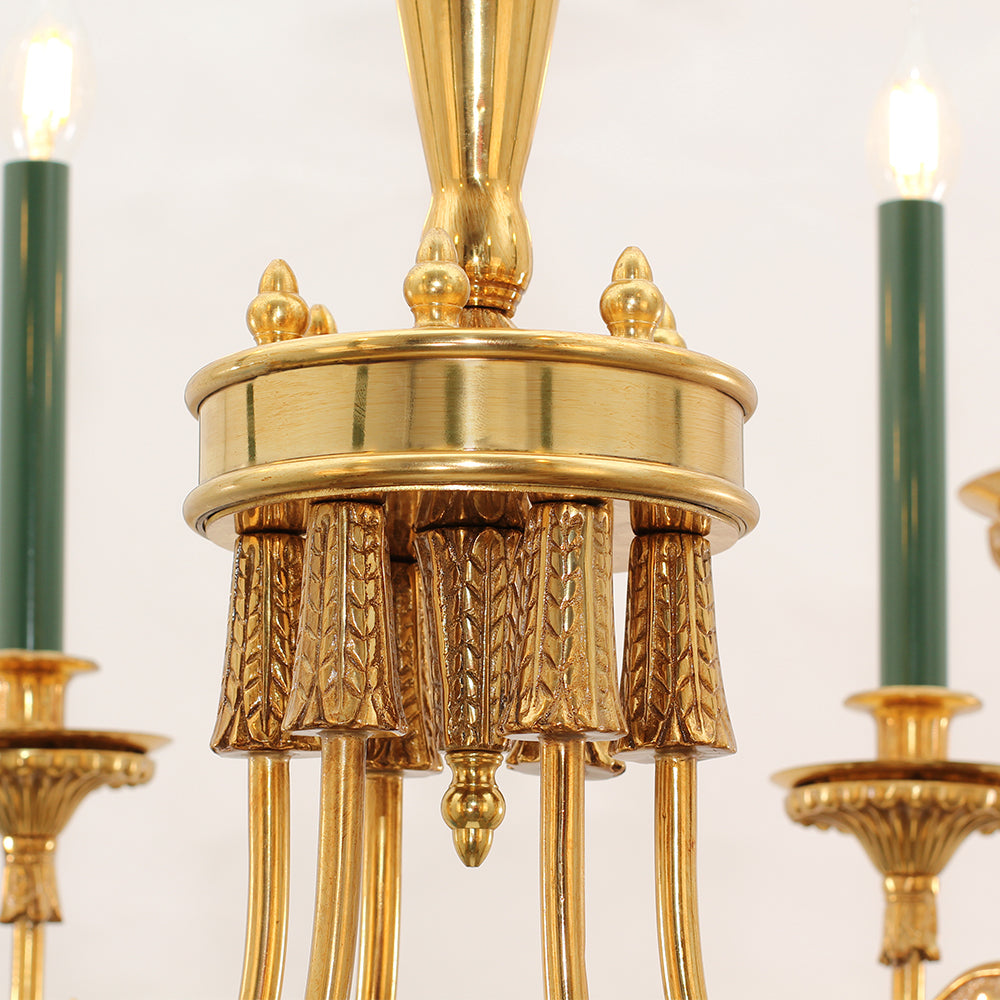 26-34 Inch Multiple Size Small Baroque Style Royal French Copper Chandelier Lighting-Briglighting
