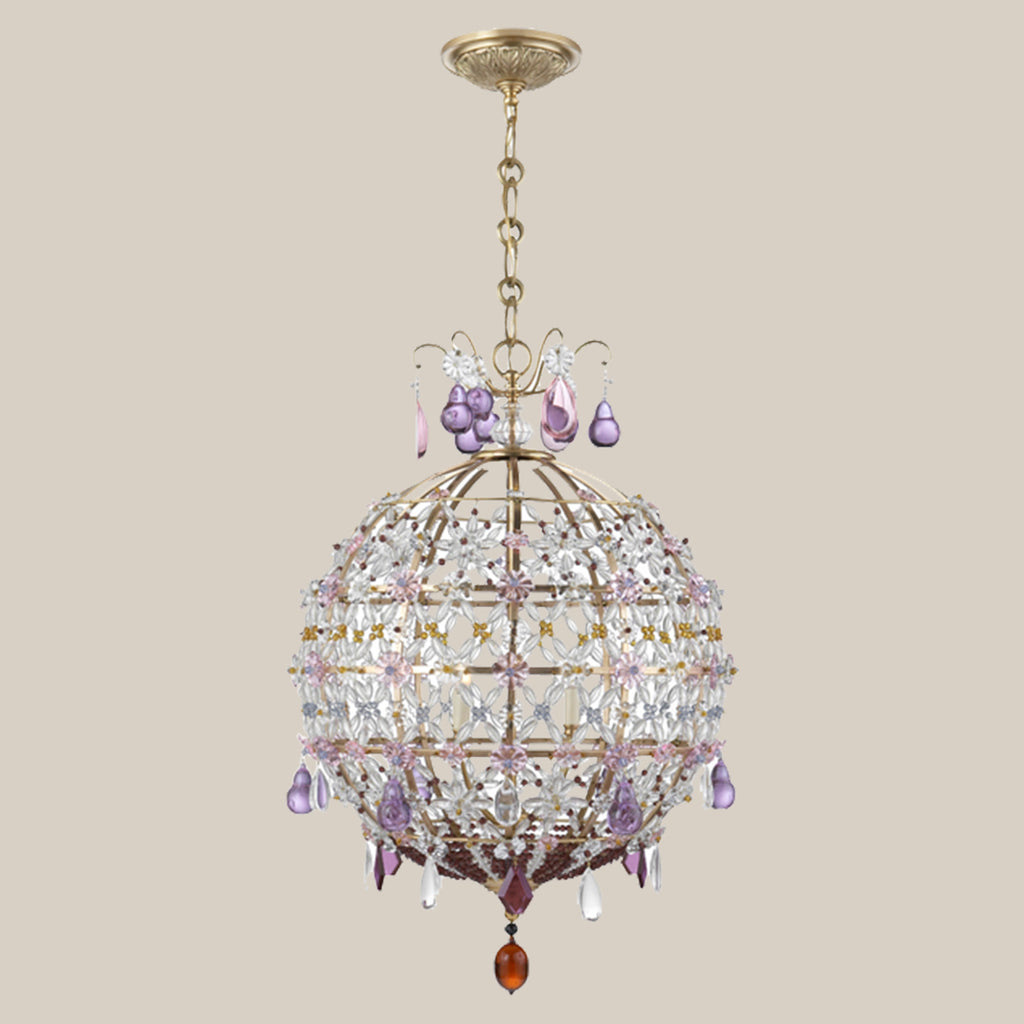 Floral Crystal Globe Chandelier