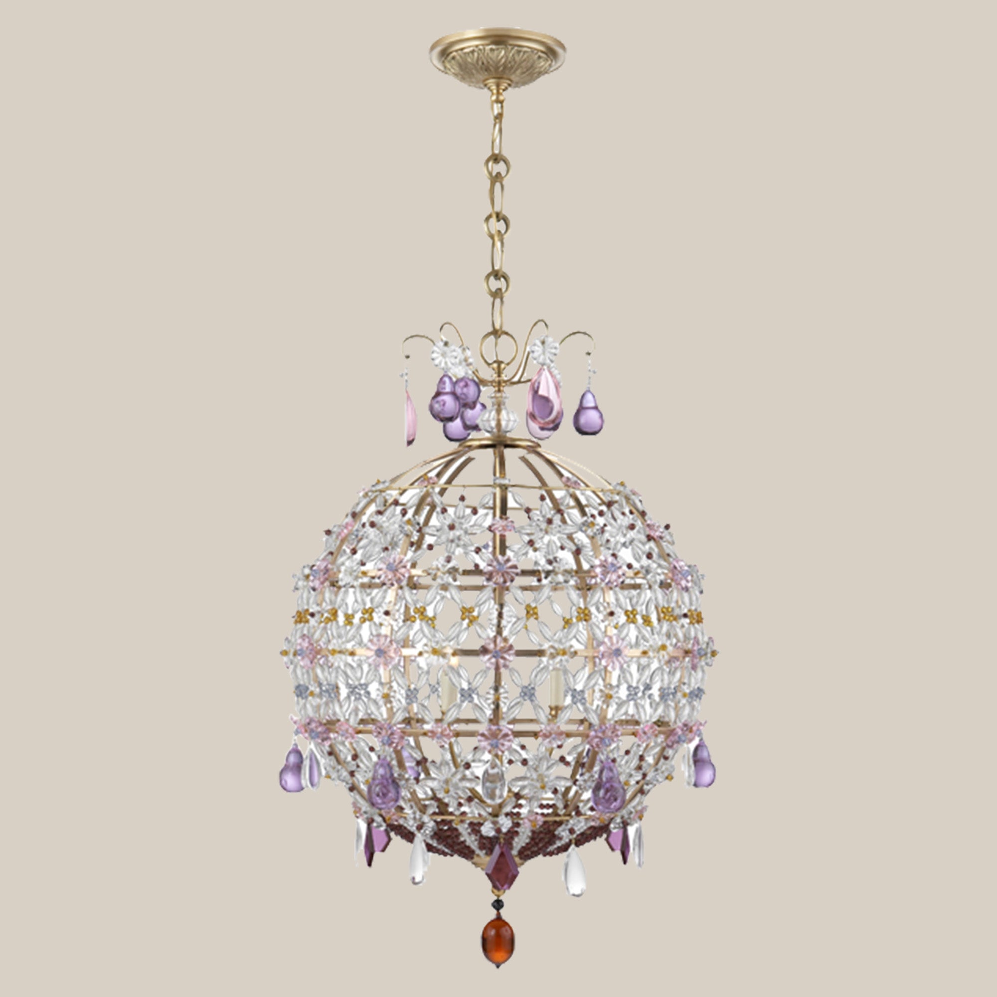 Floral Crystal Globe Chandelier