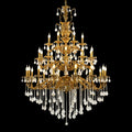 51X68 Inch 30 Lights Tiered Brass and Crystal Chandelier for Foyer-Briglighting