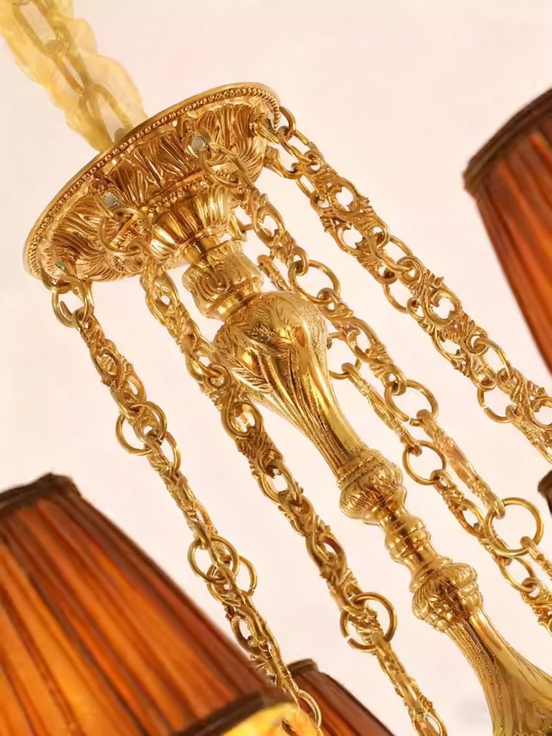 30X30 Inch 6 Lights Baroque Style Antique Copper Chandelier-Briglighting