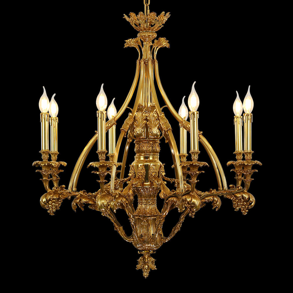 33X31 Inch 8 Lights Small Baroque Style Antique Copper Chandelier-Briglighting