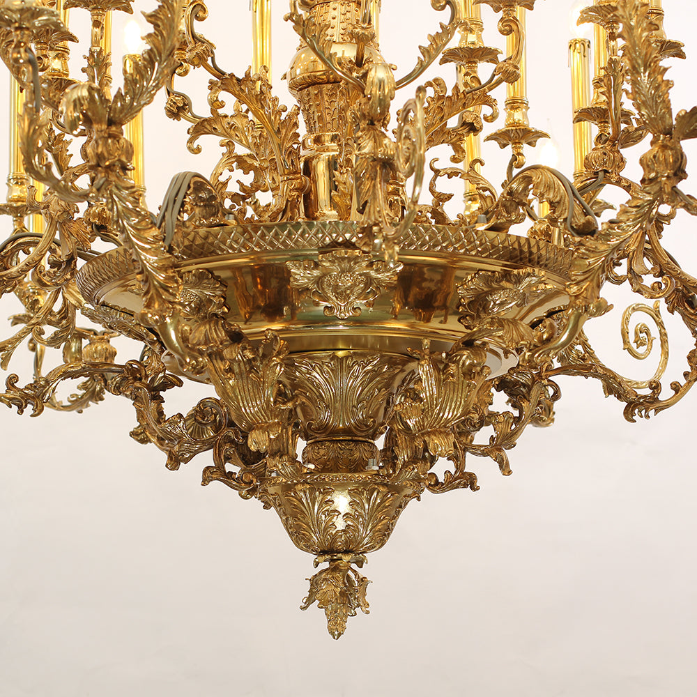 41X43 Inch 24 Lights Baroque Style Antique French Copper Chandelier-Briglighting