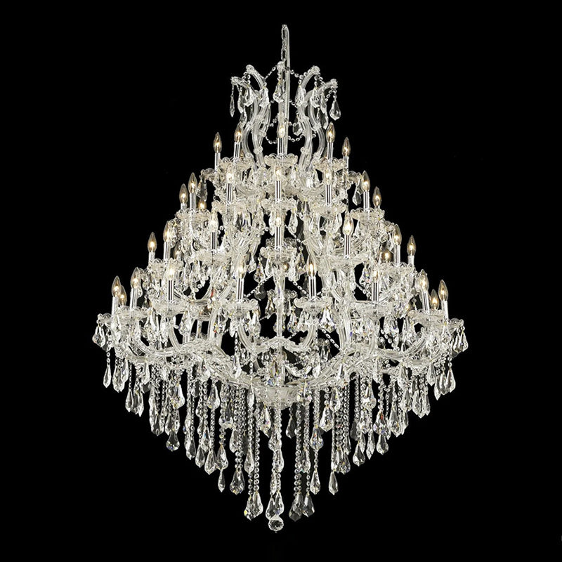 47X58 Inch Big Living Room Chandelier 49 Lights Candle Style Tiered Crystal Chandelier-Briglighting